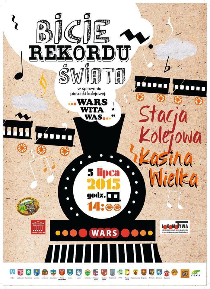 Zaproszenie-Bicie rekordu świata w śpiewaniu piosenki kolejowej